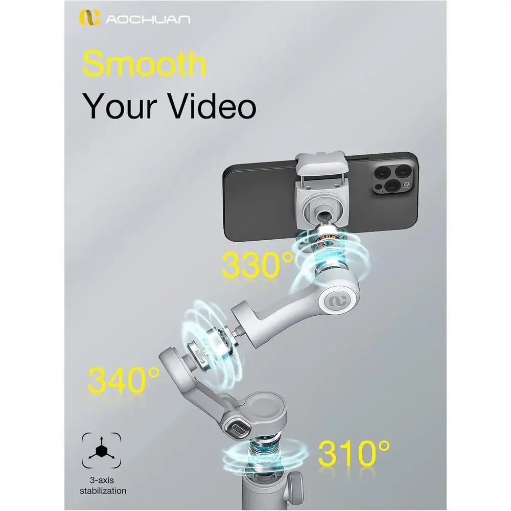 Smart X Pro Phone Gimbal for iPhone Android Smartphone Foldable Stabilizer OLED